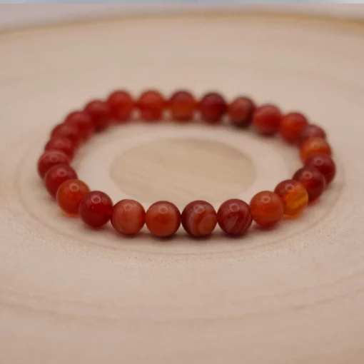 Bracelet agate dentelle rouge (8mm) – Image 4