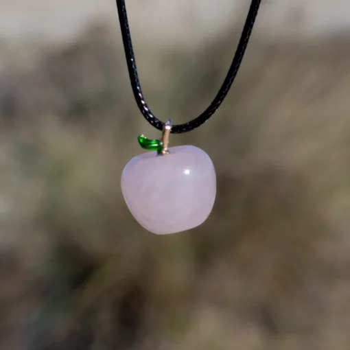 collier en pierre naturelle de quartz rose