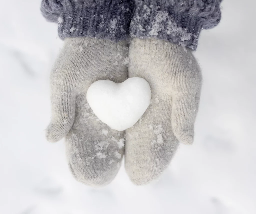 cœur sur neige