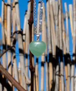 collier plein cœur en aventurine