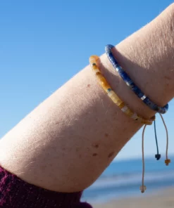 bracelet en sodalite et bracelet en aventurine jaune