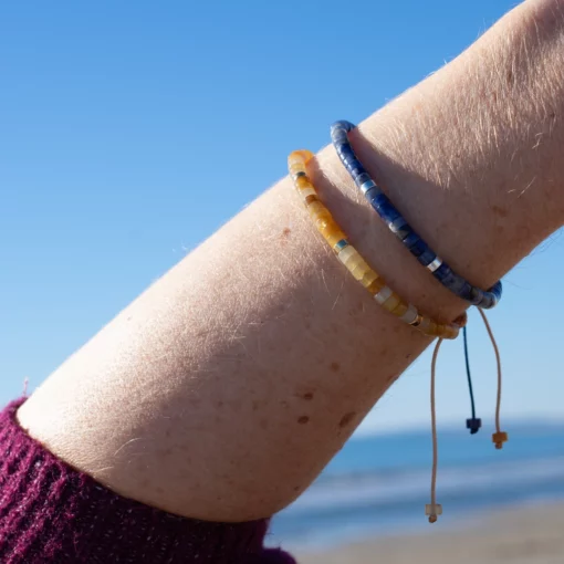 bracelet en sodalite et bracelet en aventurine jaune