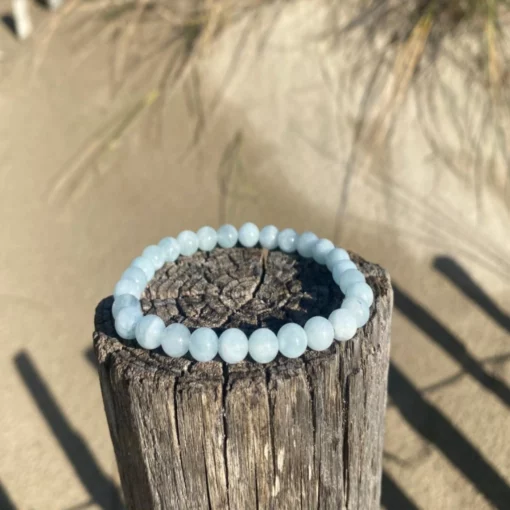 Bracelet en aigue-marine (8mm)