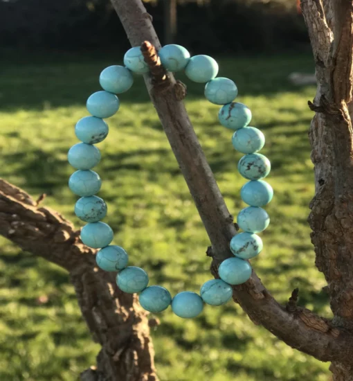 Bracelet en pierre turquoise (8mm) – Image 4