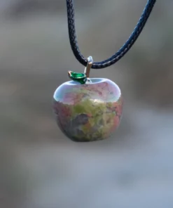 collier pomme en unakite