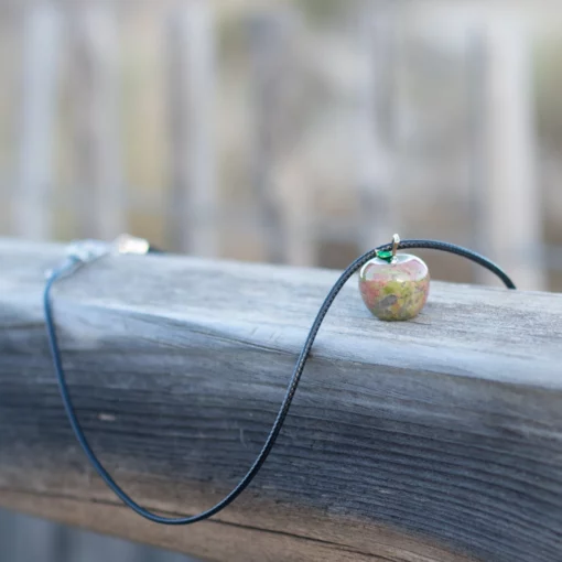 Collier pomme en Unakite – Image 3