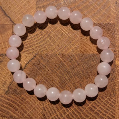 bracelet en quartz rose de 8mm