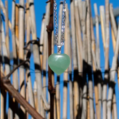 collier plein cœur en aventurine